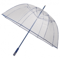 Duża przezroczysta parasolka FALCONE z niebieskim stelażem