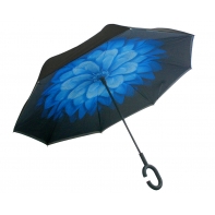 Parasol odwrócony "Revers" z niebieskim kwiatem