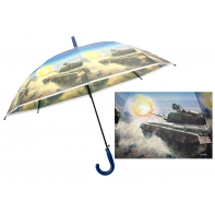 Duża automatyczna parasolka dziecięca z motywem czołgu