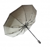 Mocna automatyczna parasolka damska ecru w groszki z falbanką