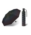Automatyczna parasolka do torebki 27,5 cm HAPPY RAIN, czarna w kolorowe kropki