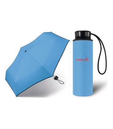 Kieszonkowa, ultra mini parasolka Happy Rain 16 cm, jasno niebieska