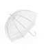 Głęboka parasolka Happy Rain, przezroczysta z białą lamówką