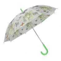 Automatyczna parasolka damska przezroczysta MOTYLE, zielona