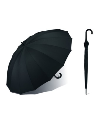 Bardzo duży PARASOL Happy Rain - 130 cm, 16 brytów, czarny