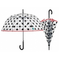 Przezroczysta GŁĘBOKA parasolka automatyczna Perletti, GROCHY