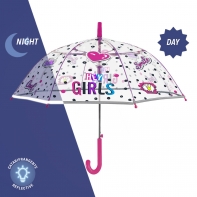 Parasolka dziecięca z odblaskową lamówką HEY GIRLS