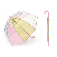 Głęboka parasolka Esprit z odblaskową lamówką TĘCZOWA