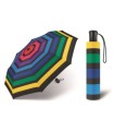 Automatyczna parasolka do torebki 27,5 cm HAPPY RAIN czarna w kolorowe paski