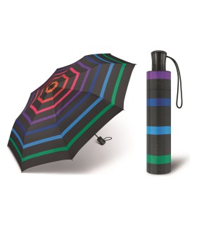 Automatyczna lekka parasolka HAPPY RAIN, TĘCZOWE PASECZKI