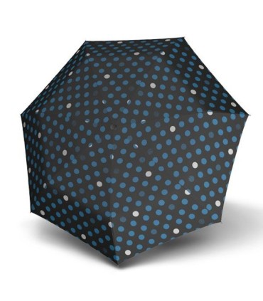 Automatyczna MOCNA parasolka damska Doppler Derby NIEBIESKIE GROCHY