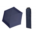 Wytrzymała PŁASKA parasolka Doppler Carbonsteel, GRANATOWA w kropki