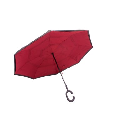 Parasol odwrócony "Revers" z podwójnym materiałem BORDOWY