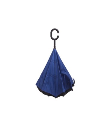 Parasol odwrócony "Revers" z podwójnym materiałem NIEBIESKI