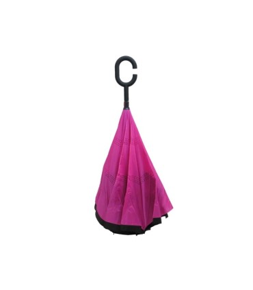 Parasol odwrócony "Revers" z podwójnym materiałem RÓŻOWY