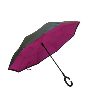 Parasol odwrócony "Revers" z podwójnym materiałem RÓŻOWY