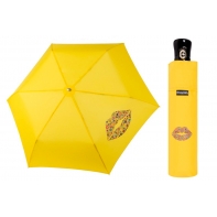 Mocna AUTOMATYCZNA damska parasolka Doppler, żółta z kwiecistymi ustami