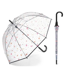 Przezroczysta parasolka Happy Rain, w serduszka