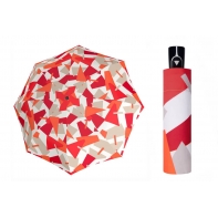 Automatyczna parasolka damska Doppler, UV SPF 50, czerwony wzór