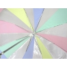 Przezroczysta pastelowa parasolka dziecięca z zieloną rączką