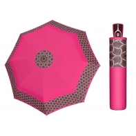 Wytrzymała AUTOMATYCZNA parasolka Doppler, różowa z kwiatowym ornamentem