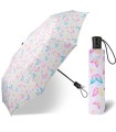 Automatyczna parasolka do torebki 27,5 cm HAPPY RAIN, biała w motylki