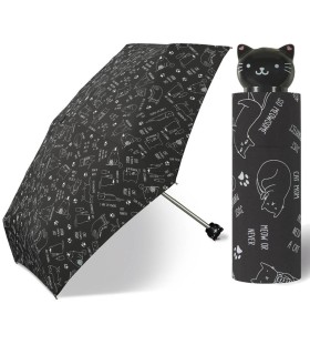 Kieszonkowa, ULTRA MINI parasolka Happy Rain 19,5 cm czarna w KOTY