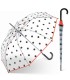 Automatyczna parasolka Happy Rain, przezroczysta, Czarne Kropki
