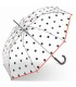 Automatyczna parasolka Happy Rain, przezroczysta, Czarne Kropki