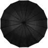 Czarny manualny parasol Falcone, drewniana rączka
