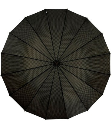 Ciemnozielony parasol w prostokąty  Falcone, drewniana rączka, Impliva