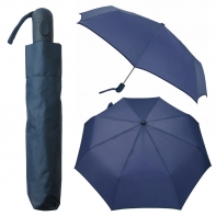 Porządny parasol automatyczny z lamówką, polska produkcja - granatowa