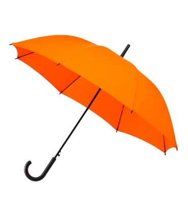 Automatyczna lekka parasolka damska pomarańczowa z czarnym stelażem