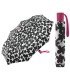 Automatyczna parasolka Benetton, biała w czarne kwiaty