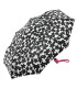 Automatyczna parasolka Benetton, biała w czarne kwiaty