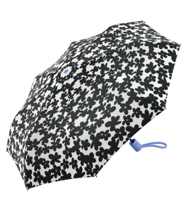 Automatyczna parasolka Benetton, biała w czarne kwiaty