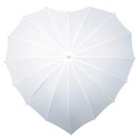Biała parasolka ślubna w kształcie serca