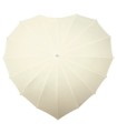 Romantyczna, lekka parasolka damska w kształcie serca, stelaż włókno, ecru