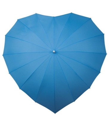 Romantyczna, lekka parasolka damska w kształcie serca, stelaż włókno, niebieska