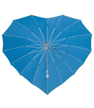 Romantyczna, lekka parasolka damska w kształcie serca, stelaż włókno, niebieska