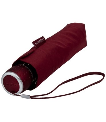 Klasyczna damska wytrzymała parasolka do torebki, bordowa