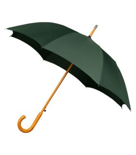 Automatyczna mocna damska parasolka drewniana rączka IMPLIVA, zielona