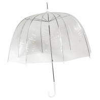 Głęboka przezroczysta parasolka biała