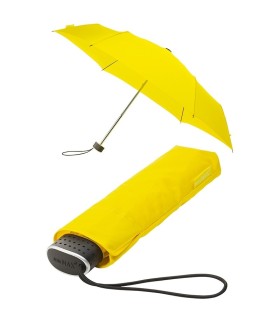 Lekka, płaska, mała parasolka damska do torebki IMPLIVA, żółta