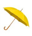 Automatyczna mocna damska parasolka drewniany stelaż IMPLIVA, żółta