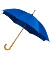 Automatyczna mocna damska parasolka drewniany stelaż IMPLIVA, niebieska