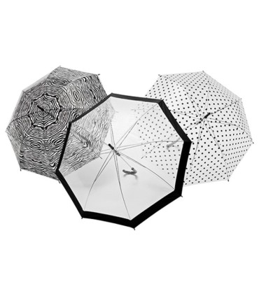 Parasolka przezroczysta z motywem zebry