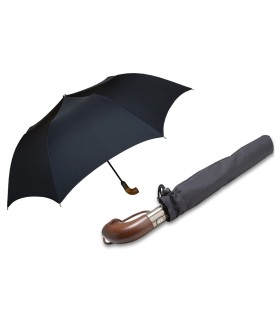 Czarna składana bardzo duża parasolka rodzinna marki Parasol, 120 cm