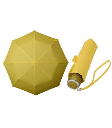 Klasyczna damska składana parasolka w kolorze żółtym