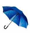 Parasol męski IMPLIVA mocny z podwójnym materiałem: granat i niebieski w krople